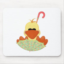 Duck in Umbrella Mousepad