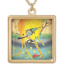 Duck Octopus Fishes Retro Necklace necklaces