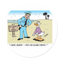 Duck On The Beach Stickers