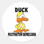 Duck Postpartum Depression Round Stickers