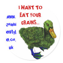 duck with ink, I WANT TO EAT YOUR GRAINS..., ww... Stickers