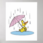 duck with umbrella posters