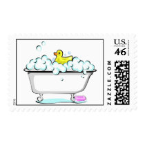 DUCKIE GETS A BATH  /  BABY SHOWER POSTAGE