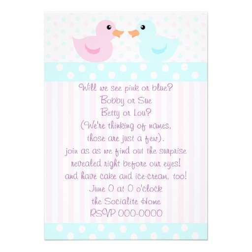 Duckies of Pink and Blue Invitations (front side)