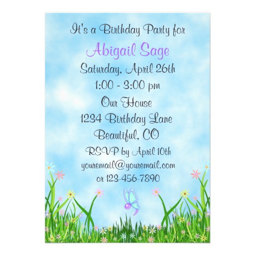 Duckling and Butterflies 1st Birthday Invitation