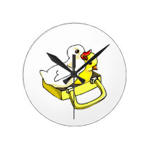 duckling chick in suitcase clock