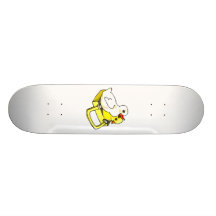 duckling chick in suitcase skate board deck