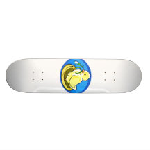 duckling next flower blue oval skateboard