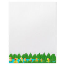 Ducks in Sushi Grass letterhead by catsclips Ducks in Sushi Grass letterhead