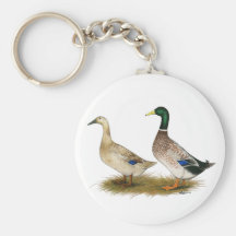 Ducks:  Silver Welsh Harlequin Keychains