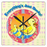 Ducks Square Wallclocks