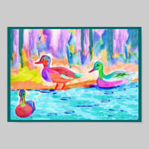Ducks Water Painting posters