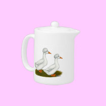 Ducks:  White Crested teapots