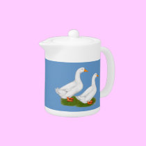 Ducks:  White Pekins teapots