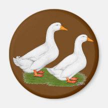 Ducks:  White Pekins Refrigerator Magnet