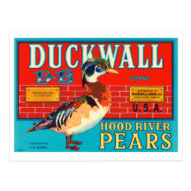 Duckwall Hood River Pears Vintage Crate Label Post Cards