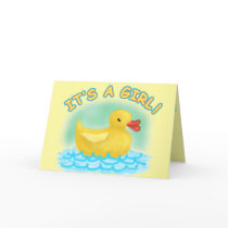 DUCKY BABY GIRL ANNOUNCEMENT Card by gardensofeve DUCKY BABY GIRL ANNOUNCEMENT Card