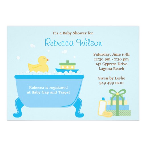Ducky Baby Shower Invitation (front side)