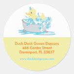 Ducky Duck in Tub Customized Address Labels Round Stickers