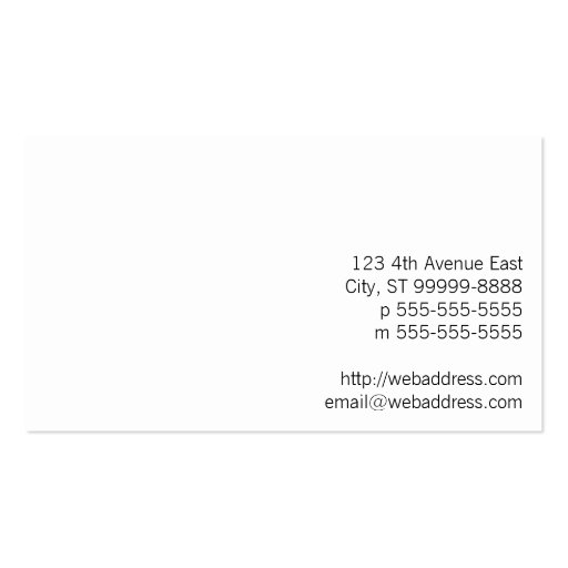 Duct Elbow Business Cards (back side)