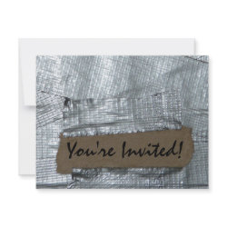 Duct Tape and Ripped Cardboard Tag invitation