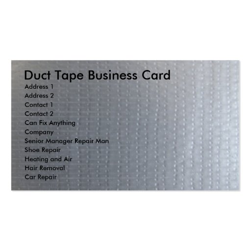 Duct Tape Business Card (front side)