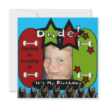 Dude Skateboarding Birthday Invitation