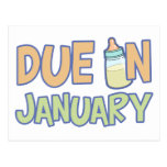 Due In January Postcard