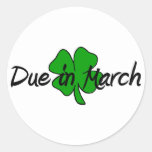 Due In March Round Sticker
