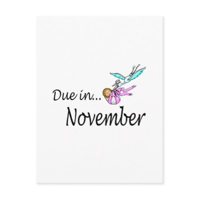 Due In November (Baby/Stork) Post Card by CelebrationZazzle
