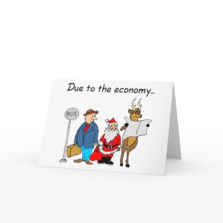 Due To The Economy Santa card