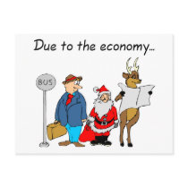 Due To The Economy Santa postcards by CelebrationZazzle Due To The Economy Santa postcards