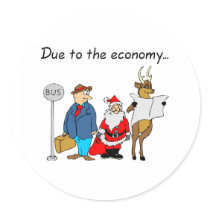 Due To The Economy Santa stickers by CelebrationZazzle Due To The Economy Santa stickers