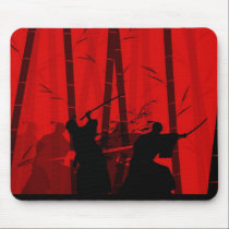 Duel in the Red Bamboo mousepads