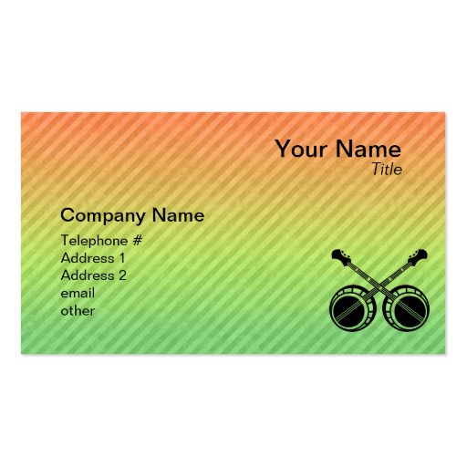 Dueling Banjos Business Card Template (front side)