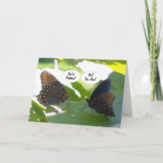 Dueling BFFs (Butterfly Friends Forever) zazzle_card