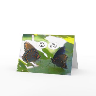 Dueling BFFs (Butterfly Friends Forever) zazzle_card