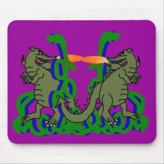 Dueling Dragons Mousepad mousepad