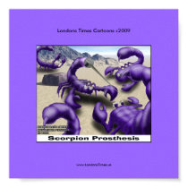 Dueling Scorpions Funny Cartoon Posters posters