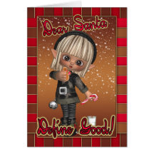 Duende lindo pero travieso de la tarjeta de Navida