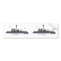 Duesseldorf town center of skyline bumper sticker