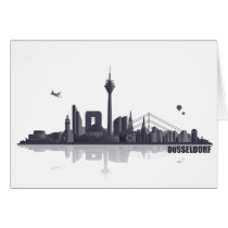 Duesseldorf town center of skyline greeting cards