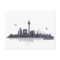 Duesseldorf town center of skyline post card
