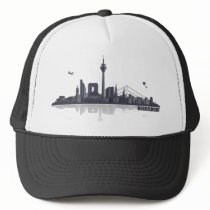 Duesseldorf town center of skyline trucker hat