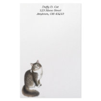 Duffy the Maine Coon Cat Customizable Stationery