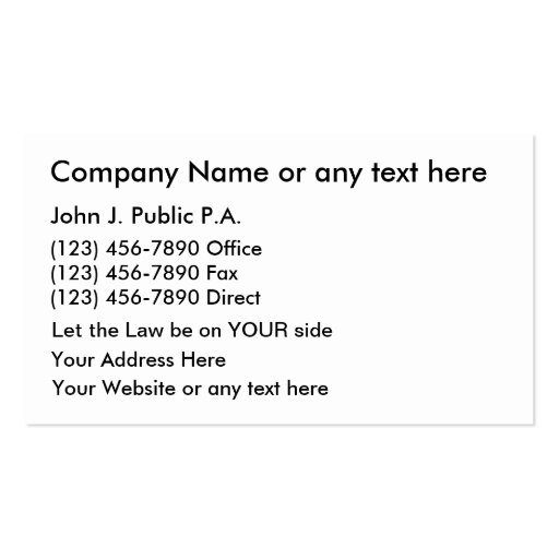 DUI Attorney Business Cards (back side)