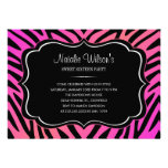 Dulce colorido de la cebra 16 invitaciones del cum comunicado personalizado