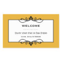 Dull gold wrought iron frame out of town gift bag sticker