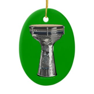 Green Doumbek Drum Customizable Christmas Ornament