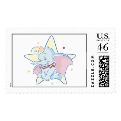 Dumbo sitting star background postage